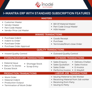 I mantra ERP features